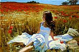 Vladimir Volegov Picnic amongst the Poppies painting